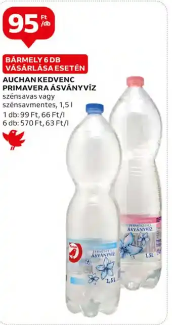 Auchan AUCHAN KEDVENC PRIMAVERA ÁSVÁNYVÍZ 1,5 l ajánlat