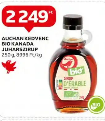 Auchan AUCHAN KEDVENC BIO KANADA JUHARSZIRUP 250 g ajánlat