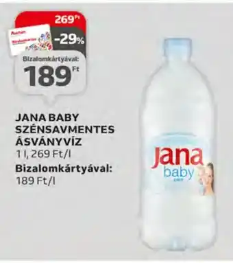 Auchan JANA BABY SZÉNSAVMENTES ÁSVÁNYVÍZ 1 l ajánlat