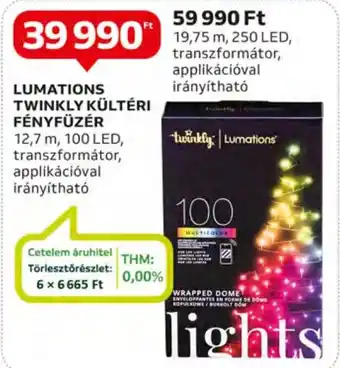 LUMATIONS TWINKLY KÜLTÉRI FÉNYFÜZÉR 12,7 m