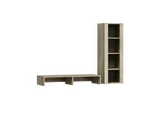 Expedo Bútor Capreze crt100 tv magasító polc + 35 polcrendszer, 100x15x30 cm, 35x103x30 cm, szürke country/magasfényű jázmin ajánlat