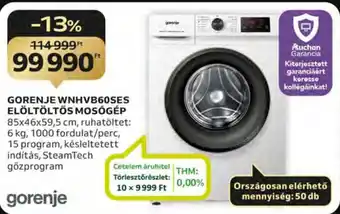 Auchan GORENJE WNHVB60SES ELÖLTÖLTÖS MOSÓGÉP ajánlat