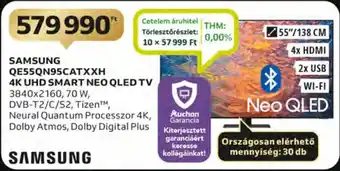 Auchan SAMSUNG QE55QN95CATXXH 4K UHD SMART NEO QLED TV ajánlat