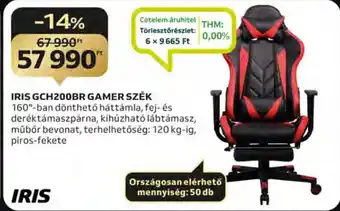 Auchan IRIS GCH200BR GAMER SZÉK ajánlat