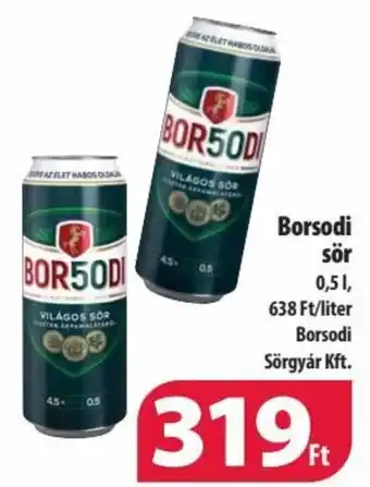 Coop Borsodi sör 0,5l ajánlat