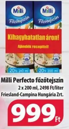 Coop Milli Perfecto főzőtejszín 2x200ml ajánlat