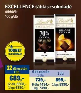 Metro EXCELLENCE táblás csokoládé 100g ajánlat