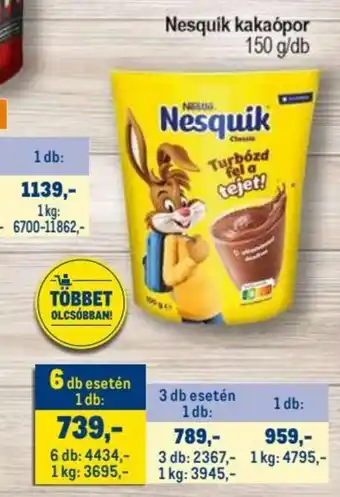Metro Nesquik kakaópor 150g ajánlat