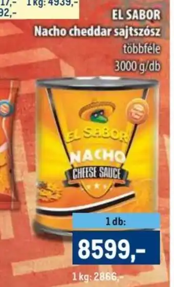 Metro EL SABOR Nacho cheddar sajtszósz 3000g ajánlat