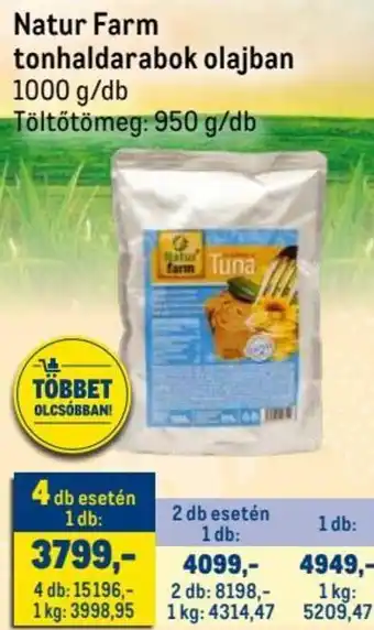 Metro Natur Farm tonhaldarabok olajban 1000 g ajánlat