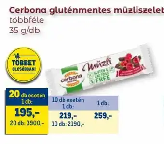 Metro Cerbona gluténmentes müzliszelet 35g ajánlat