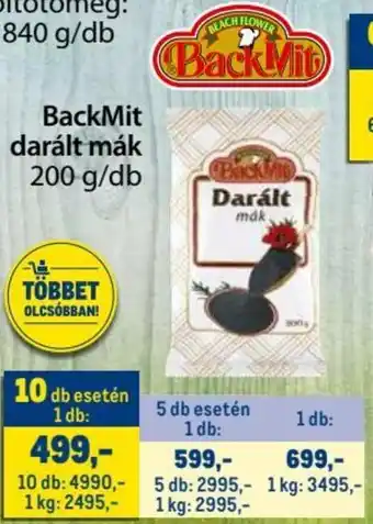 Metro BackMit darált mák 200 g ajánlat