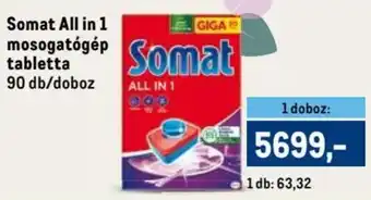 Somat All in 1 mosogatógép tabletta