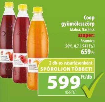 Coop Coop gyümölcsszörp 0,7l ajánlat