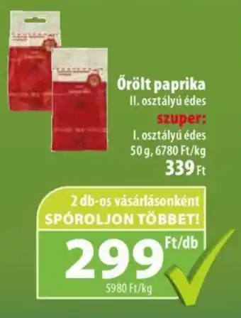 Coop őrölt paprika 50g ajánlat