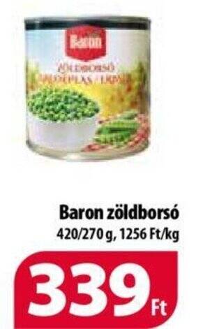 Coop Baron zöldborsó 420g ajánlat
