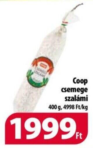 Coop Coop csemege szalámi 400 g ajánlat
