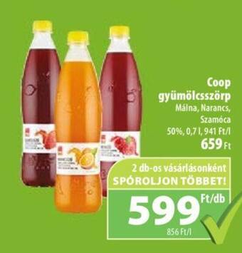 Coop Coop gyümölcsszörp 0,7l ajánlat