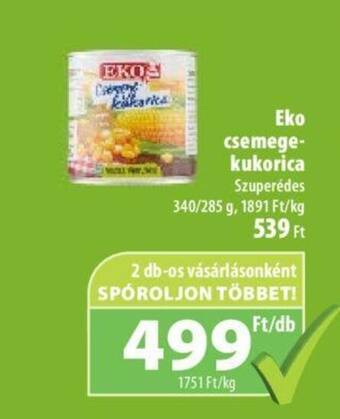 Coop Eko csemege kukorica 340g ajánlat