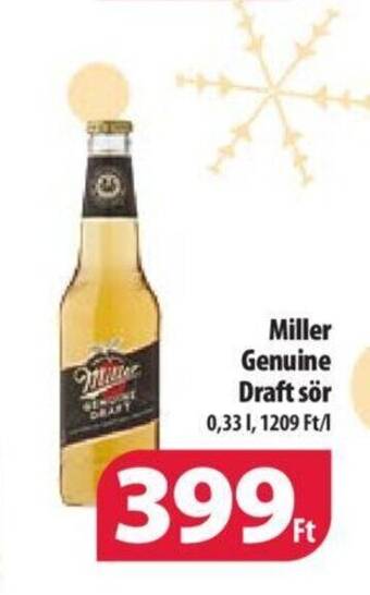 Coop Miller Genuine Draft sör 0,33l ajánlat