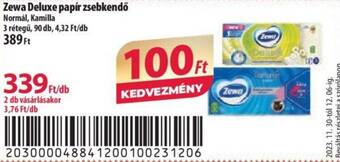 Coop Zewa Deluxe papír zsebkendő 90db ajánlat