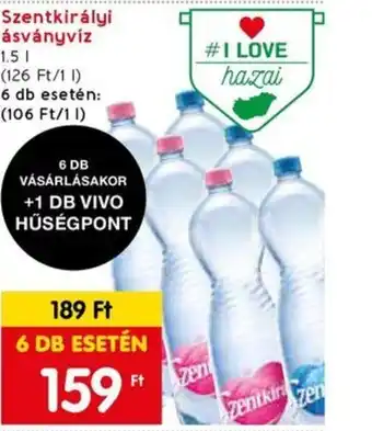 Spar Szentkirályi ásványvíz 1.5l ajánlat