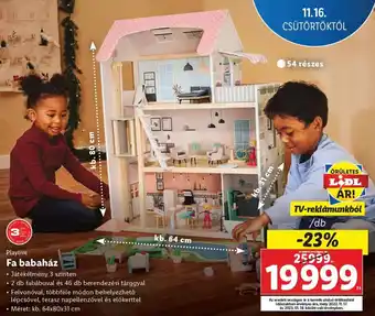 Lidl Playtive Fa babaház 1 db ajánlat