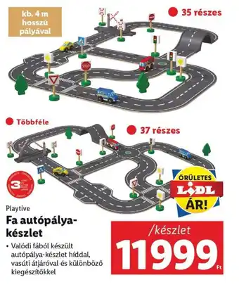 Lidl Playtive Fa autópálya-készlet ajánlat