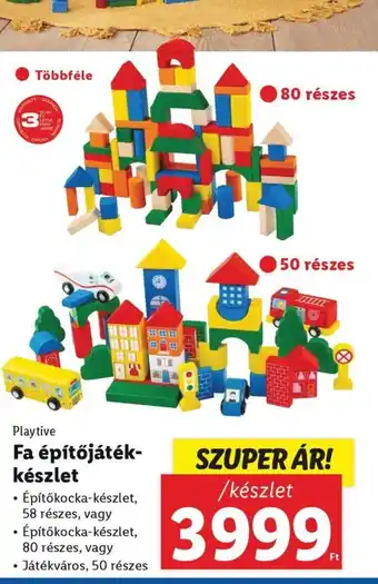 Lidl Playtive Fa építőjáték-készlet 1 készlet ajánlat