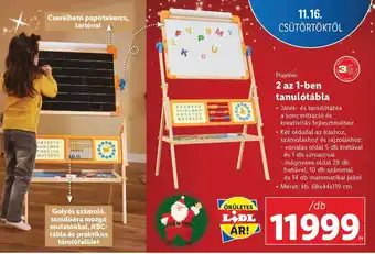 Lidl Playtive 2 az 1-ben tanulótábla 1 db ajánlat