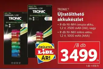 Lidl TRONIC Újratölthető akkukészlet 8 db ajánlat