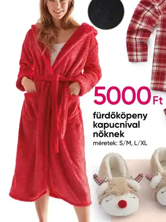 fürdőköpeny kapucnival nőknek 1 db