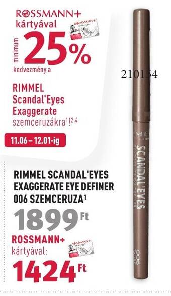 Rossmann RIMMEL SCANDAL'EYES EXAGGERATE SZEMCERUZA 1 db ajánlat
