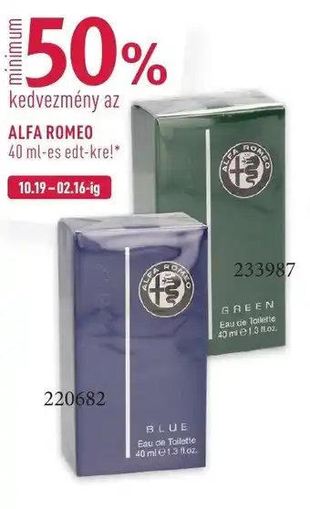 Rossmann minden ALFA ROMEO 40 ml-es edt-kre! ajánlat