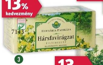 Rossmann HERBÁRIA HÁRSFA-VIRÁGZAT TEA 25 filter ajánlat