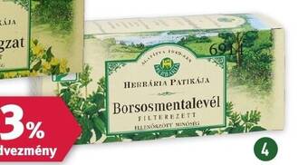 Rossmann HERBÁRIA BORSMEN-TALEVÉL TEA 25 filter ajánlat