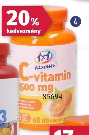 Rossmann 1X1 VITAMIN C-VITAMIN RÁGÓTABLETTA 60 db ajánlat