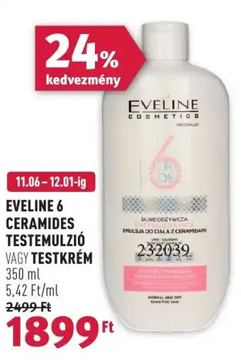 Rossmann EVELINE 6 CERAMIDES TESTEMULZIÓ stb. 350 ml ajánlat
