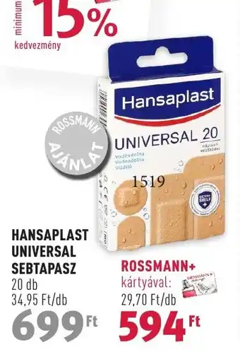 Rossmann HANSAPLAST UNIVERSAL SEBTAPASZ 20 db ajánlat
