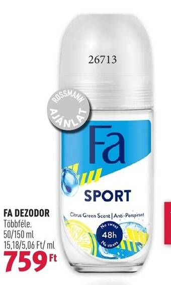 Rossmann FA DEZODOR 50 / 150 ml ajánlat