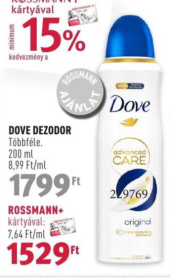 Rossmann DOVE DEZODOR 200 ml ajánlat