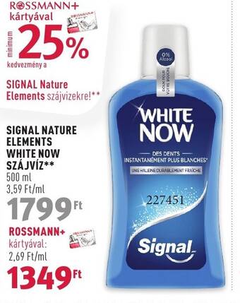 Rossmann SIGNAL NATURE ELEMENTS WHITE NOW SZÁJVÍZ 500 ml ajánlat