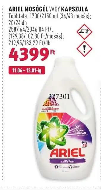 Rossmann ARIEL MOSÓGÉL VAGY KAPSZULA 1700 - 2150 ml / 20 - 24 db ajánlat