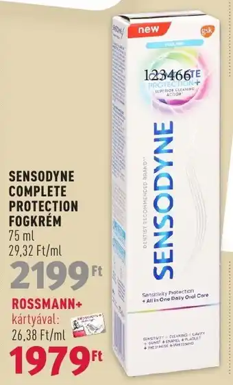 Rossmann SENSODYNE COMPLETE PROTECTION FOGKRÉM 75 ml ajánlat