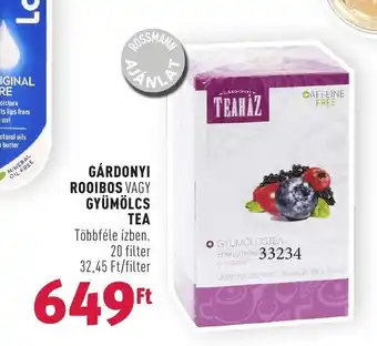 Rossmann GÁRDONYI ROOIBOS VAGY GYÜMÖLCS TEA 20 filter ajánlat