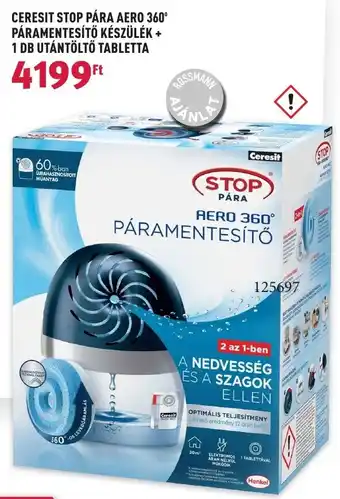 Rossmann CERESIT STOP PÁRA AERO 360 PÁRAMENTESÍTŐ KÉSZÜLÉK 1 DB UTÁNTÖLTŐ TABLETTA ajánlat