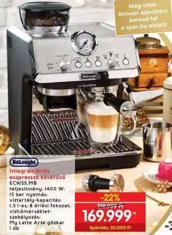 DeLonghi Integrált őrlős eszpresszó kávéfőző