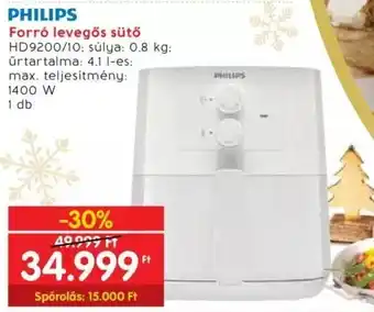 Interspar PHILIPS Forró levegős sütő ajánlat
