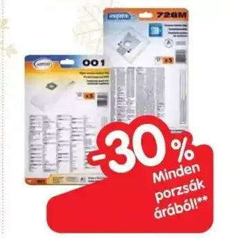 Minden porzsák árából