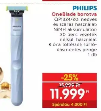 Interspar PHILIPS OneBlade borotva 1 db ajánlat